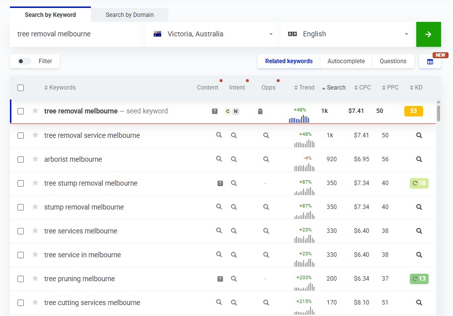 seo strategy keyword searches